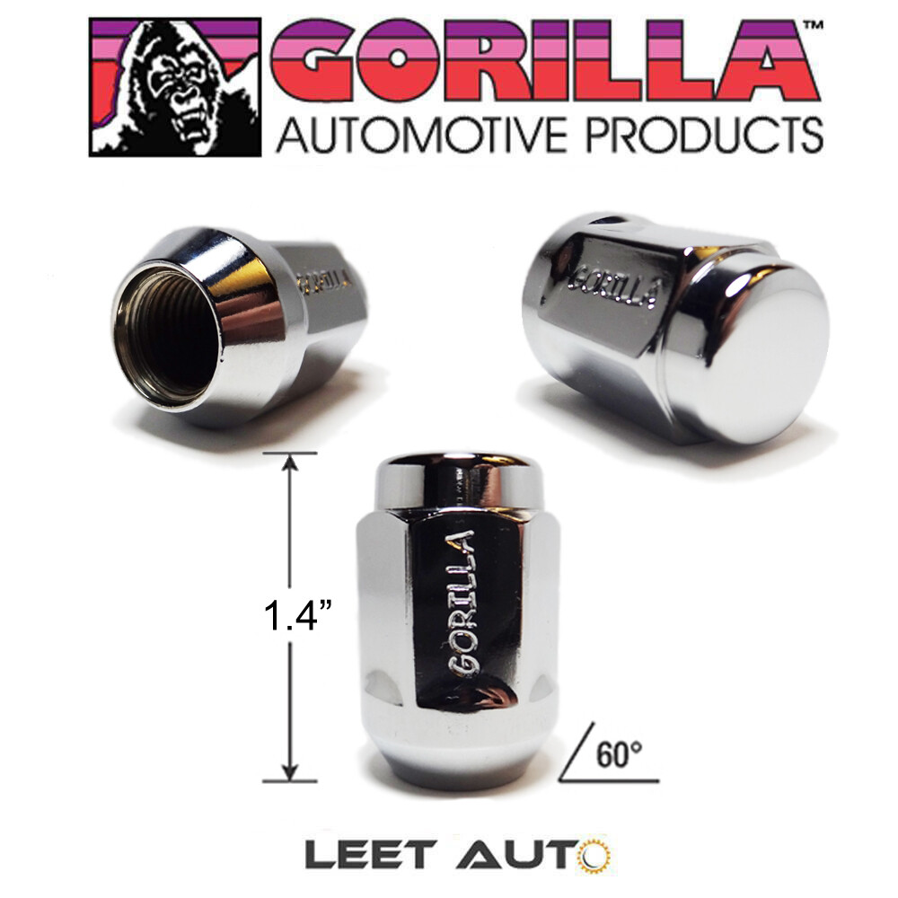 (20pc.) Gorilla Lifetime Warranty Lug Nuts, 14x1.5, Chrome, Bulge Acorn, 61148 - Image 3