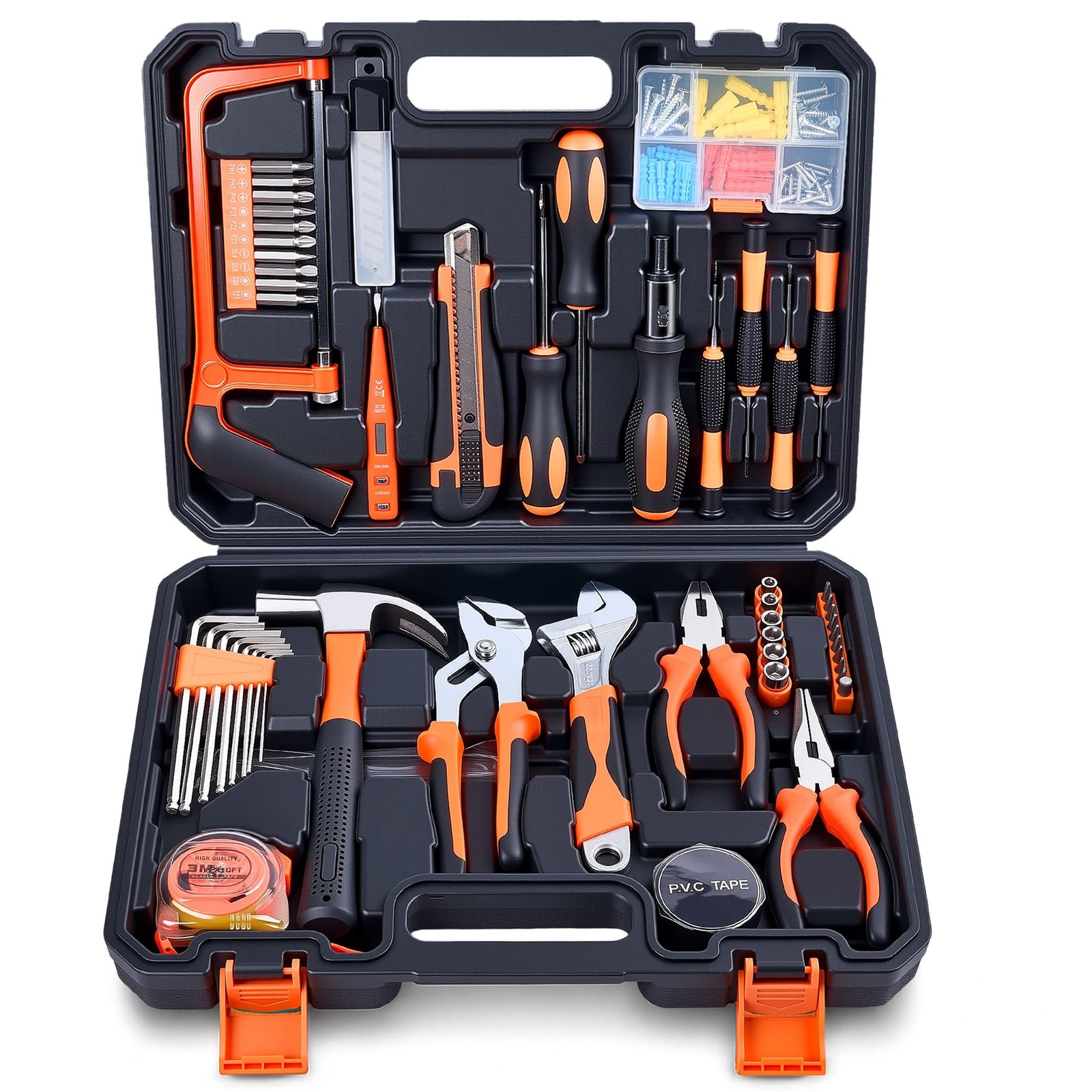 160 Piece Tool Set, Basic Home and Car Tool Kit with Tool Box, Automotive Apa...