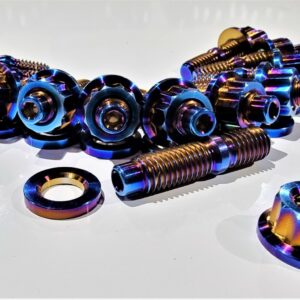 12 X GRADE 5 TITANIUM M8 X 1.25 AUTOMOTIVE, INTAKE, EXHAUST STUD NUT AND WASHER