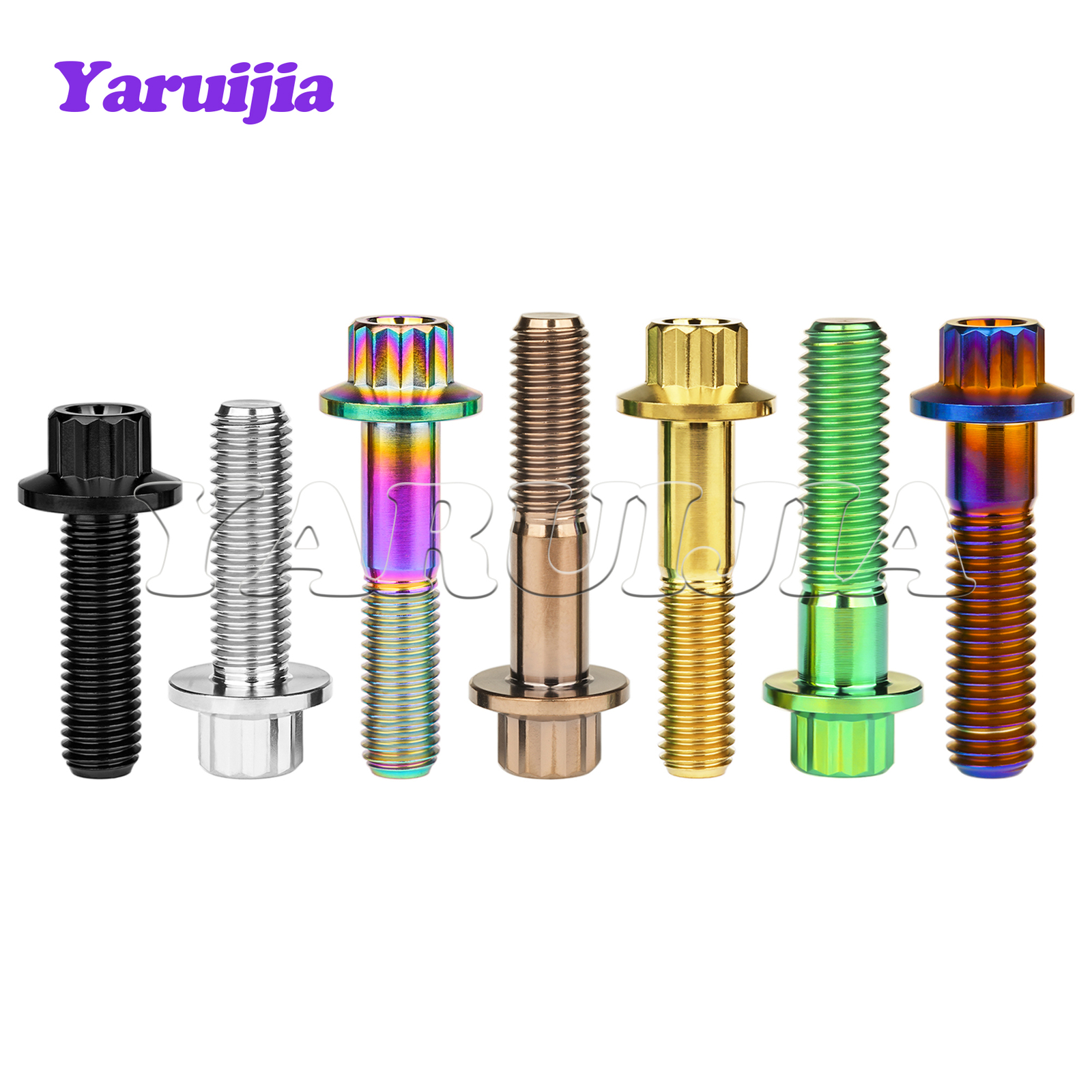 Titanium Bolt M7/M8x24 32mm Flange 12-Point Screw for Automotive Wheel Split Rim - Image 3