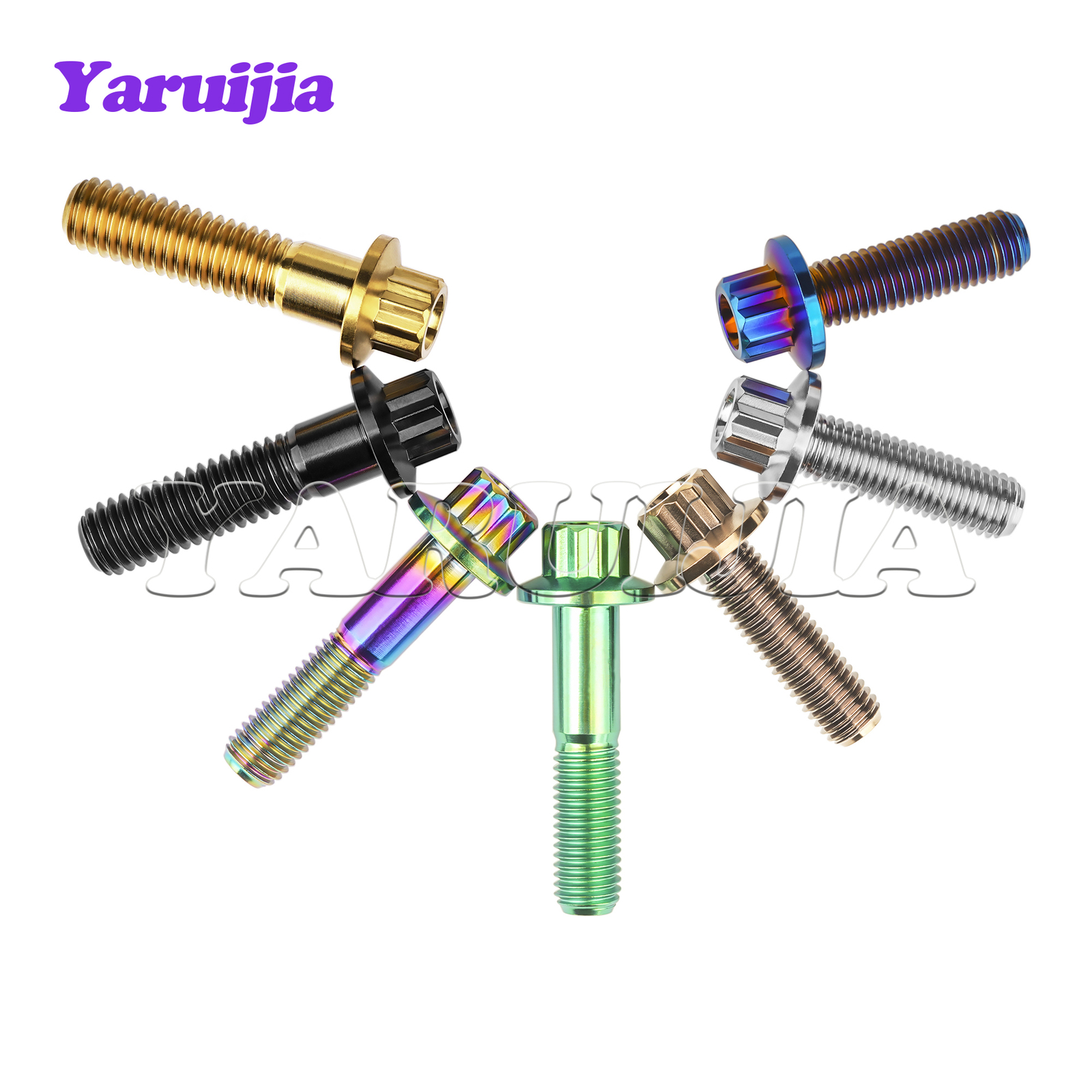 Titanium Bolt M7/M8x24 32mm Flange 12-Point Screw for Automotive Wheel Split Rim - Image 4