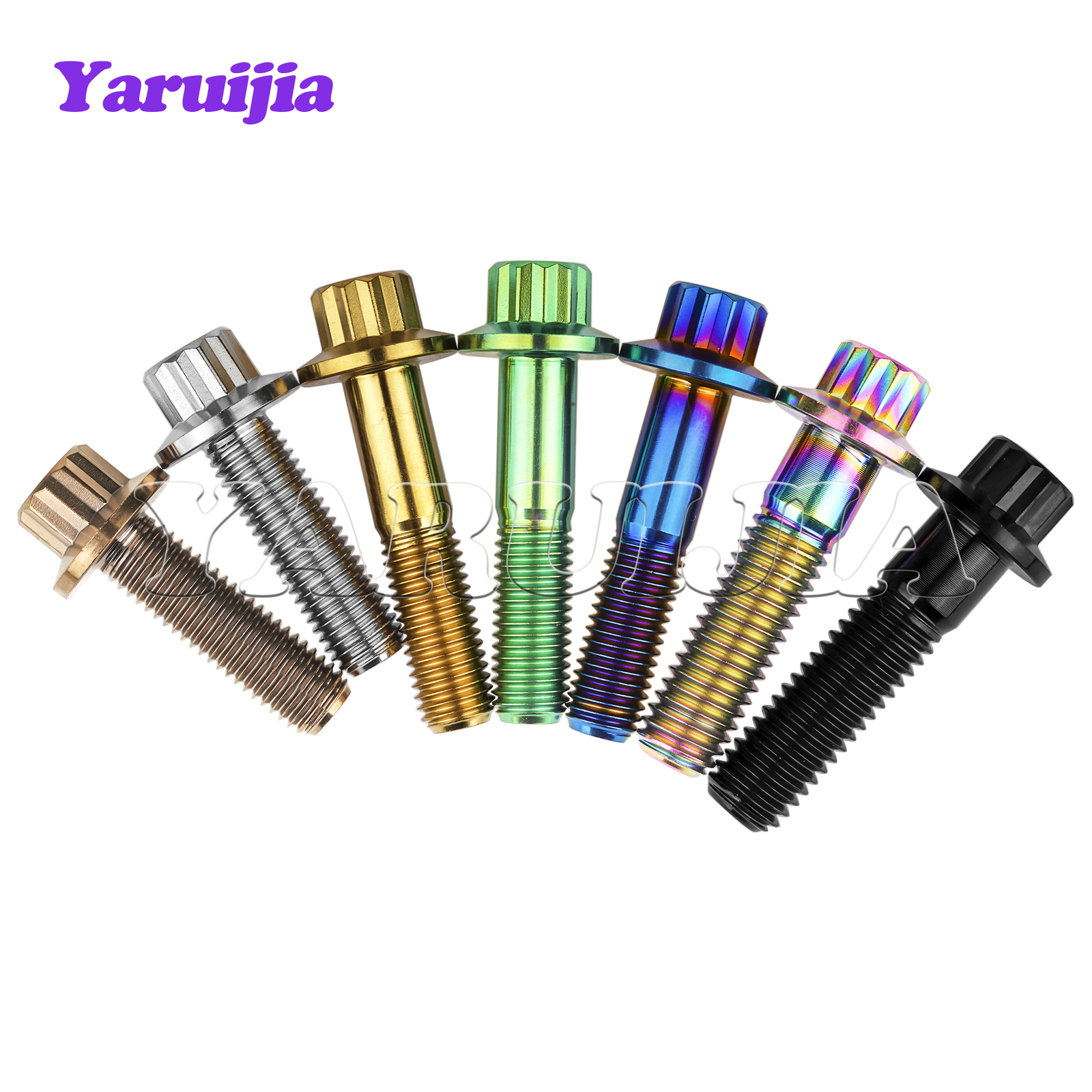 Titanium Bolt M7/M8x24 32mm Flange 12-Point Screw for Automotive Wheel Split Rim - Image 5