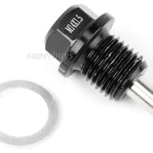 Black M14 x 1.5mm Magnetic Sump Drain Plug Oil Screw Car Automotive Universal
