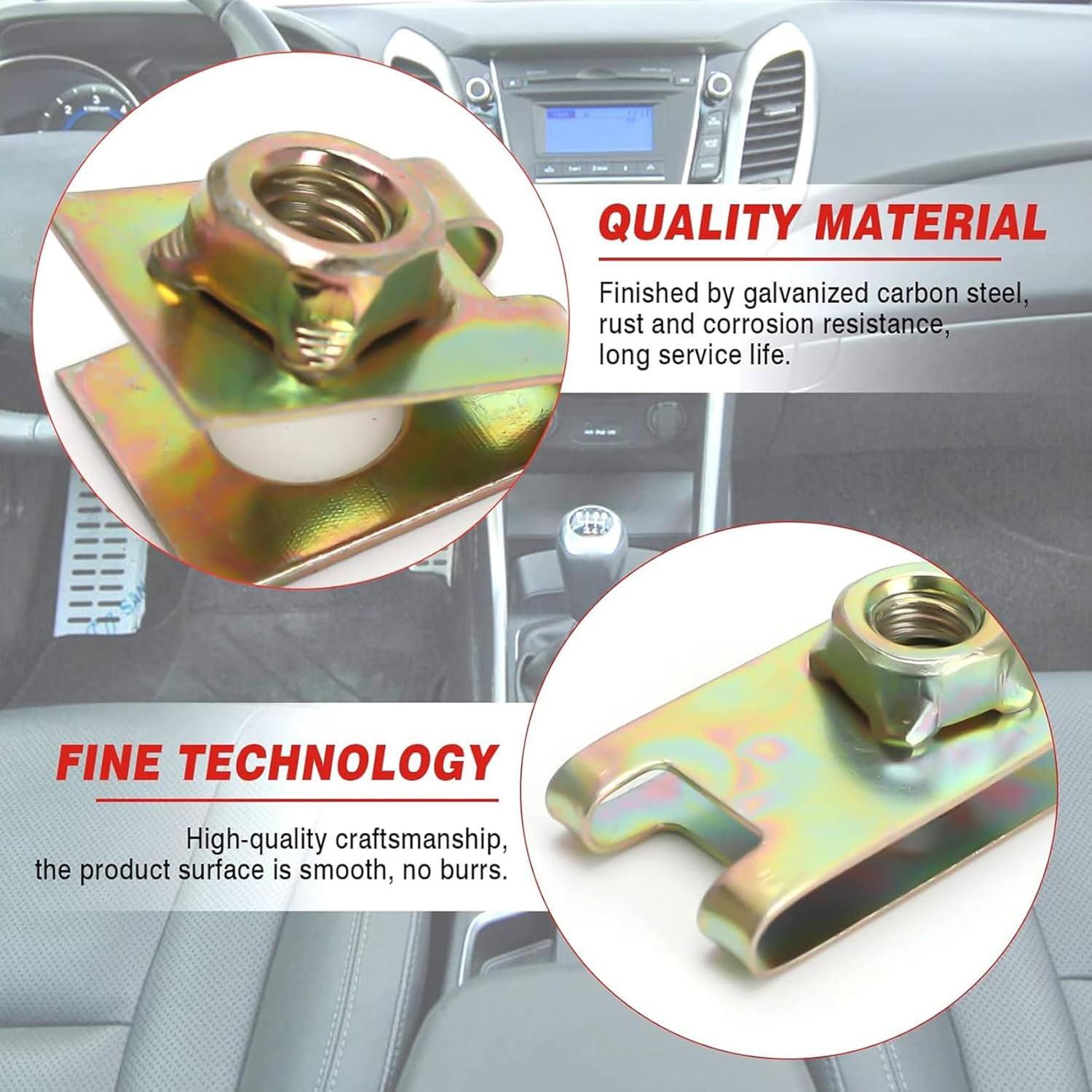241 Pcs Automotive Retainer Clips Hex Bolts Body Multipurpose Bolt & U-Nut Kit A - Image 4