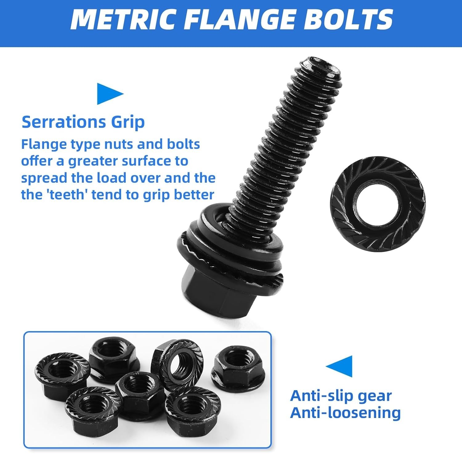 Comprehensive Automotive Bolts Kit - 280Pcs M6, M8, M10 Black Galvanized Set - Image 4