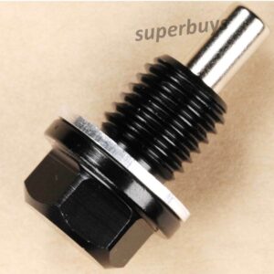 Black M12 x 1.5mm Magnetic Sump Drain Plug Oil Screw Car Automotive Universal