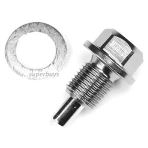 Grey M12 x 1.25mm Magnetic Sump Drain Plug Oil Screw Car Automotive Universal