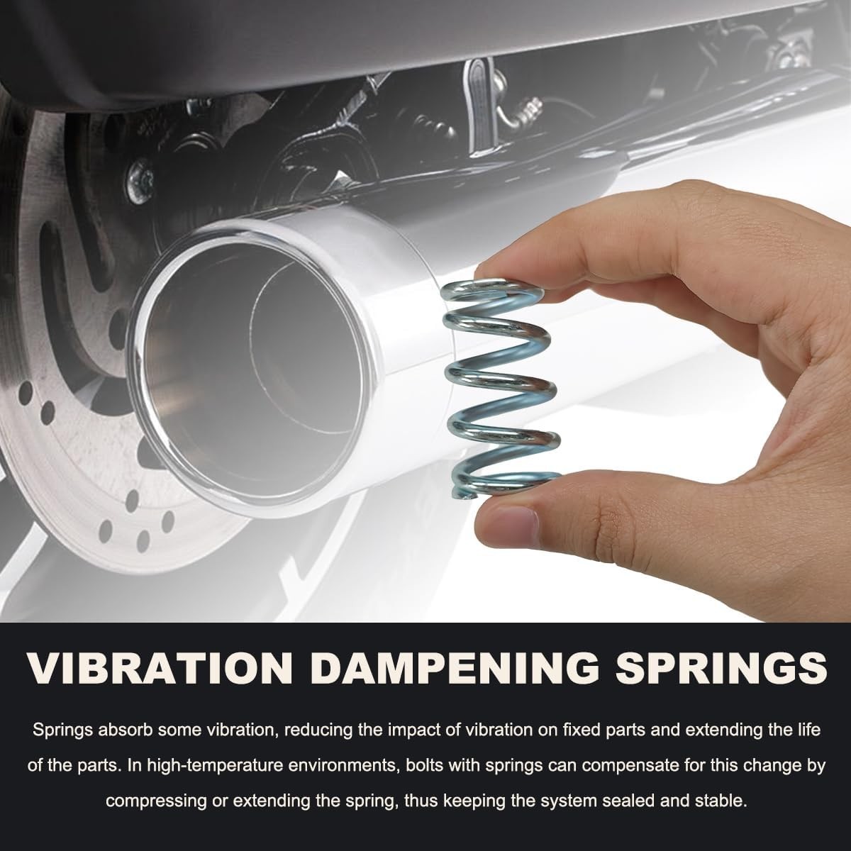 2 PCS Exhaust Bolt and Spring, Automotive Premium Grade Exhaust Spring Screw - Image 2