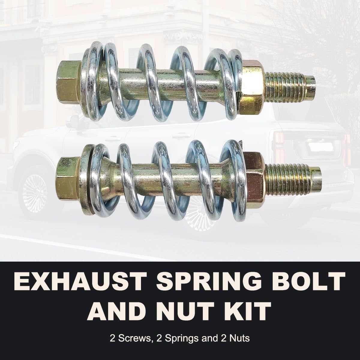 2 PCS Exhaust Bolt and Spring, Automotive Premium Grade Exhaust Spring Screw - Image 3