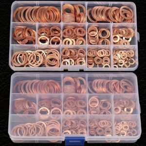 Copper Washer Assortment Kit - Multiple Sizes for Automotive & Mechanical Sealin