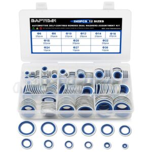 245PCS Metric Bonded Seal Dowty Washer NBR Zinc-Plated Automotive Self-Centre...
