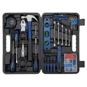 General Hand Tool Kit with Plastic Toolbox Automotive Wrench Set
