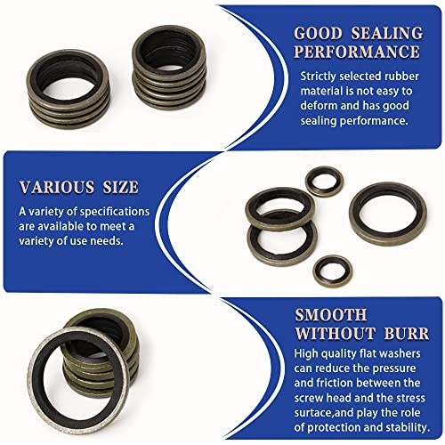 150pcs Bonded Seal Washer Kit M6-M20 Metal Rubber Assortment Automotive - Image 5