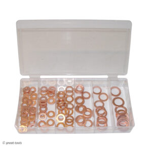 COPPER WASHER ASSORTMENT – sae standard sizes – 110-pc set – automotive