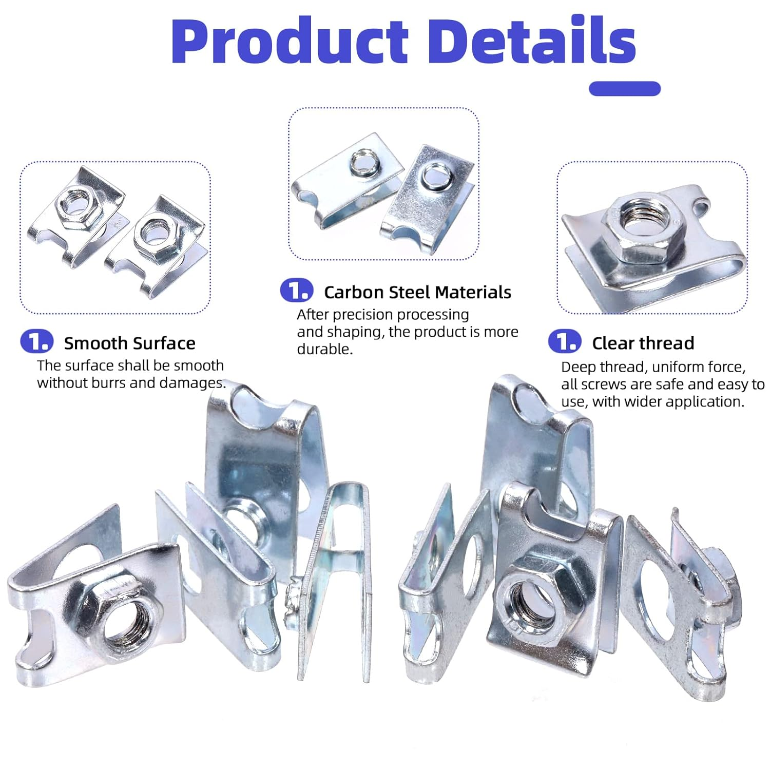 183Pcs 11 Sizes Automotive U-Clips & Screws Assortment Kit, U-Style Clip-On Nuts - Image 4