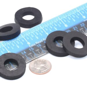 5/16" ID Rubber Flat Washers 3/4" OD x 1/8" Thick 12 Pieces per Package