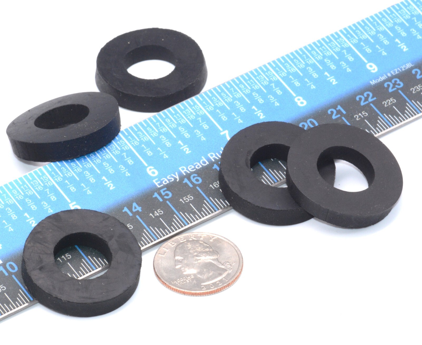 5/16" ID Rubber Flat Washers 3/4" OD x 1/8" Thick 12 Pieces per Package