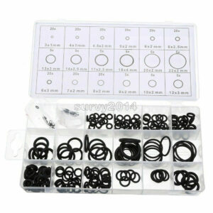 225Pcs 18 Sizes Rubber O-Ring Washer Assortment -Set Gasket Automotive Seal
