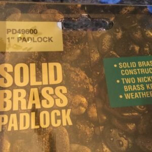 small marine solid brass padlock pad lock upc 023121496002 1 inch PD49600