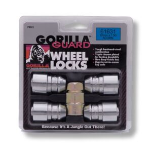 Gorilla Automotive 12mm x 1.50 Chrome Wheel Locks Set with Key 60 Degree Conical