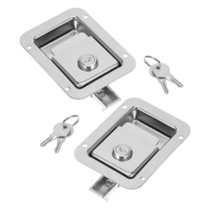 2 Sets Heavy Duty Flush Lock Automotive Supply Door Latch Mount Locking