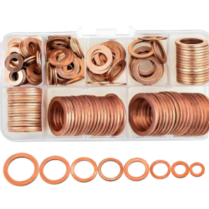 150PCS Copper Washers Kit 8 Sizes Metric Sealing Flats for Automotive Fuel Line,