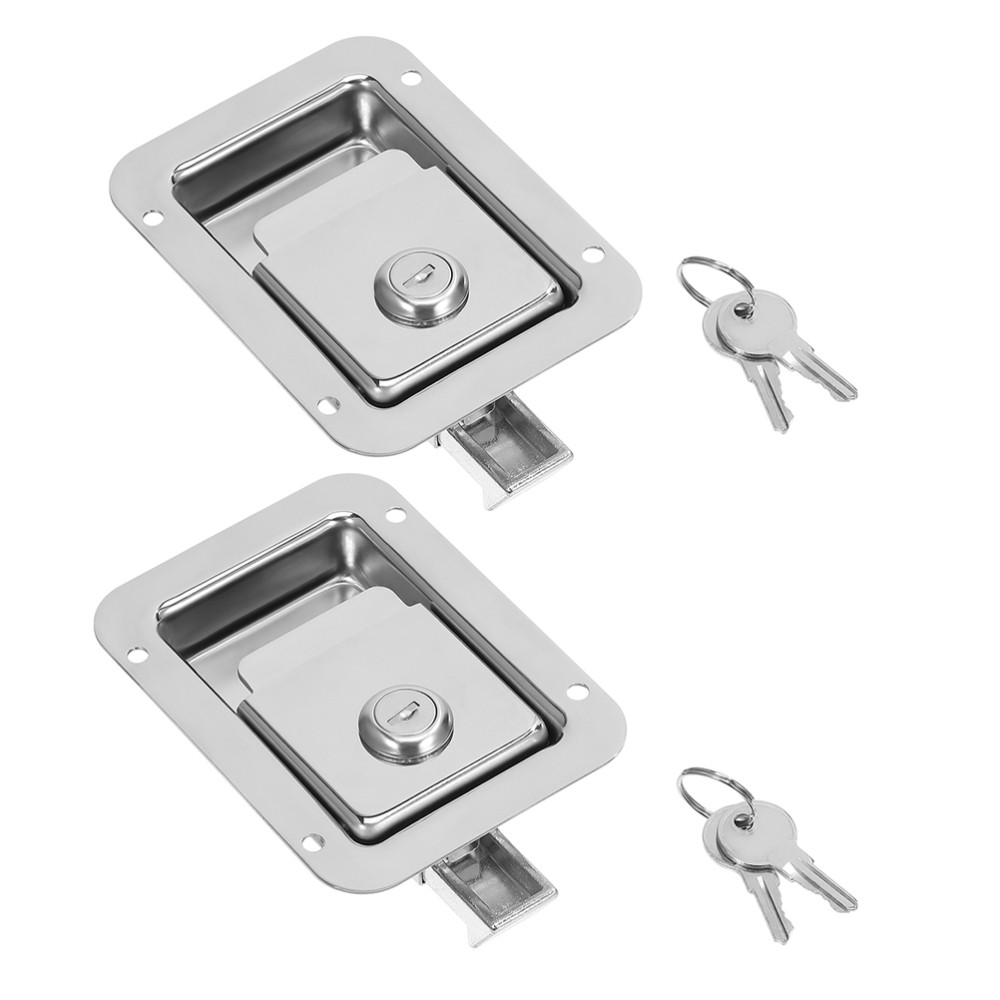 2 Sets Recessed Flush Door Lock Trailer Ramp Latch Automotive Supply - Image 2