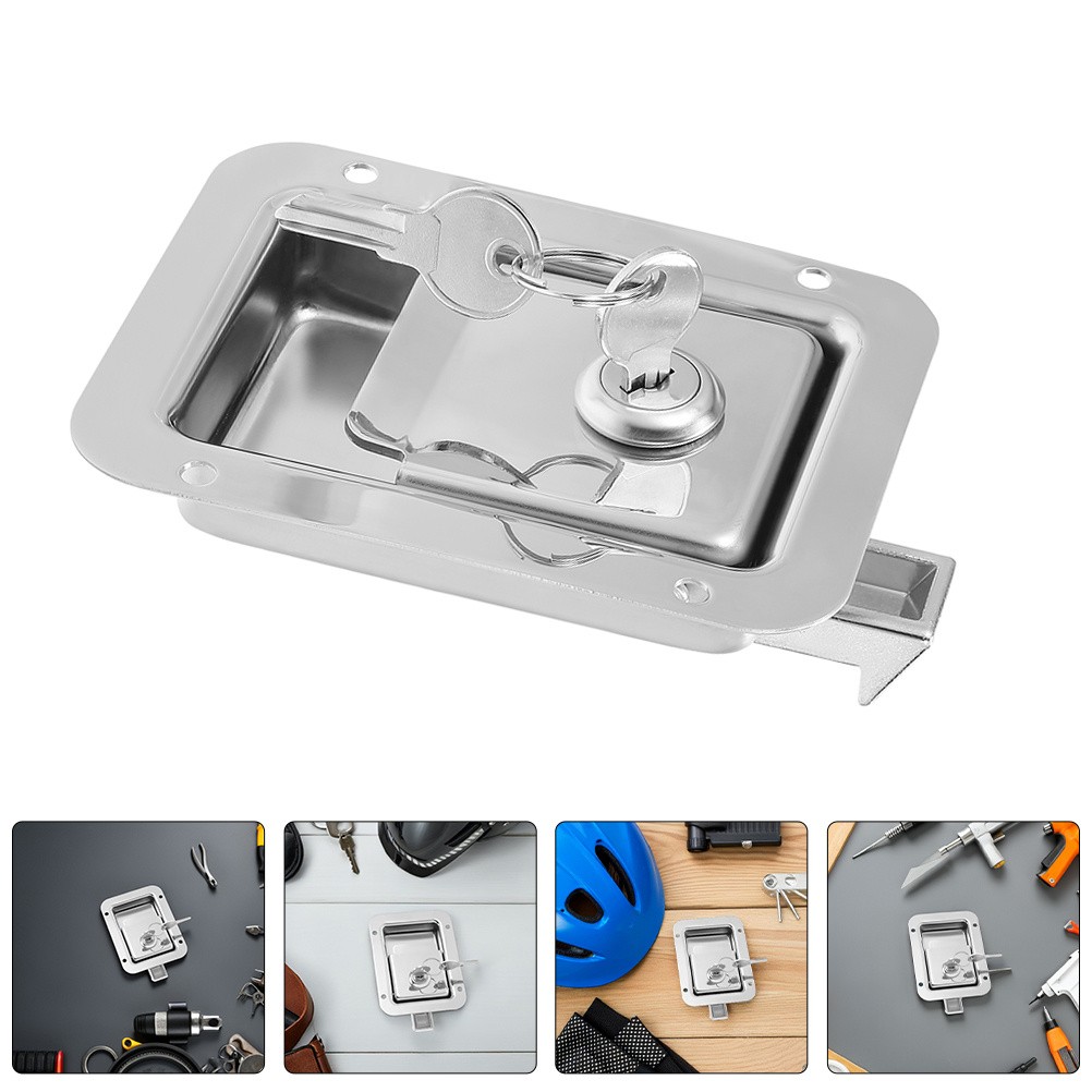 2 Sets Recessed Flush Door Lock Trailer Ramp Latch Automotive Supply - Image 4