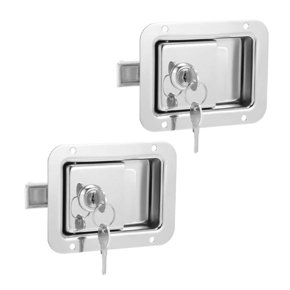 2 Sets Recessed Flush Door Lock Trailer Ramp Latch Automotive Supply - Image 5