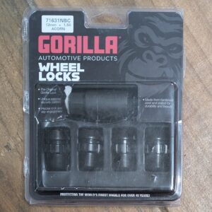 Gorilla Automotive 71631NBC 12mm x1.50 Acorn Wheel Locks Black Chrome Set of 4