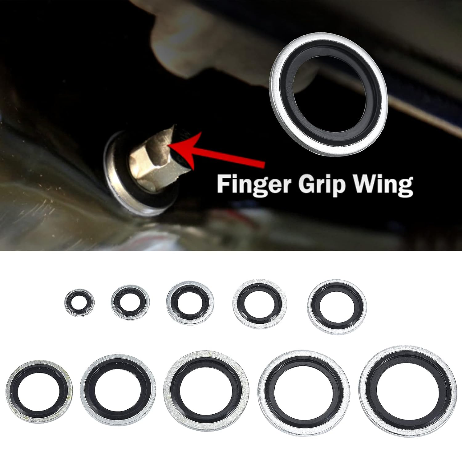 156 Pieces Bonded Seal Dowty Washer,Automotive Self-Centred Dowty Seal Gasket As - Image 5