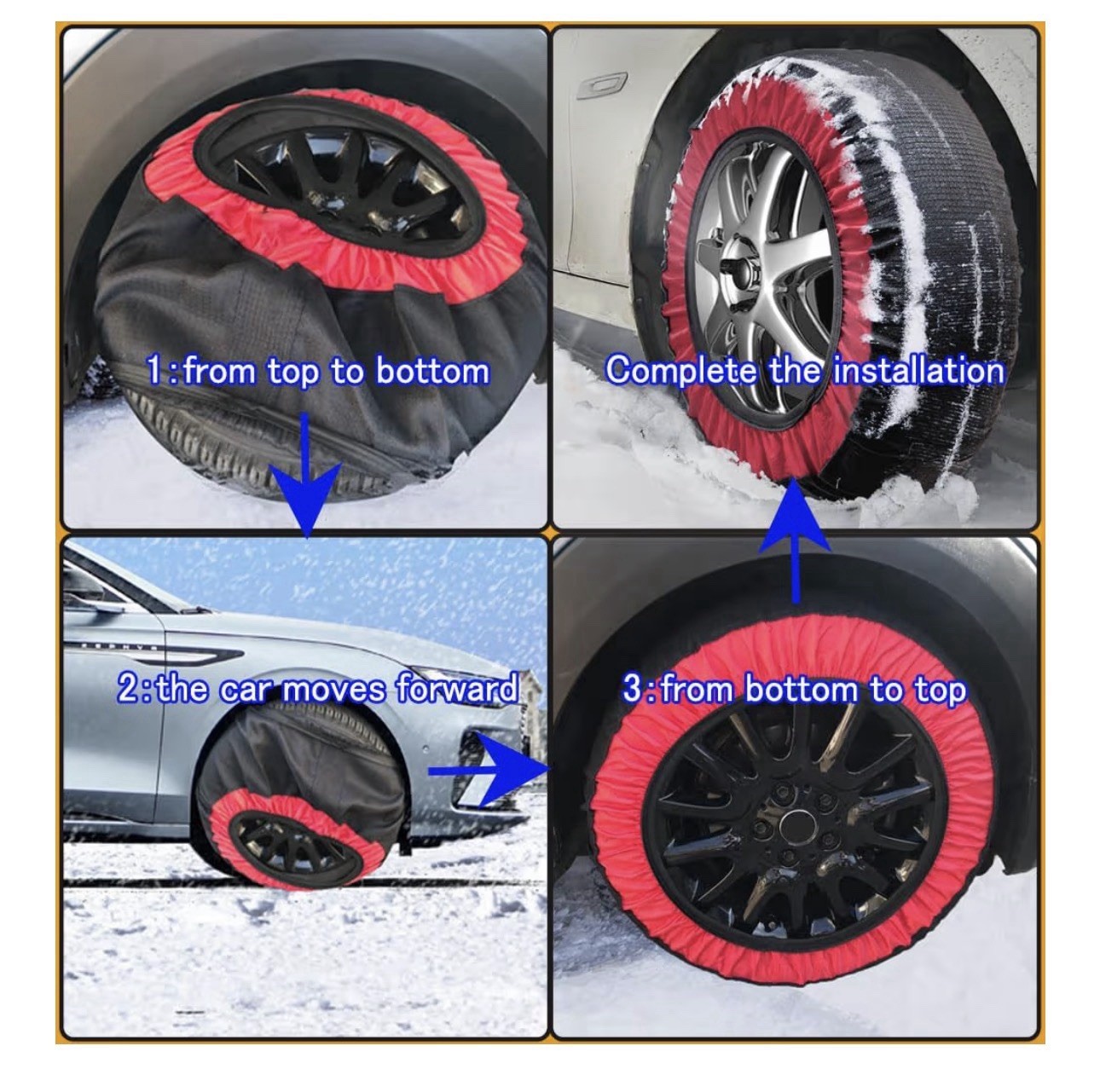 Automotive Snow Socks Tire Chains-Tire Snow Socks for Car truck SUV (KE73) - Image 4