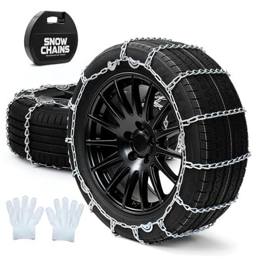 Automotive Tightening Snow Chains Tire Chains for Tire Set of 2 With 1150 Large