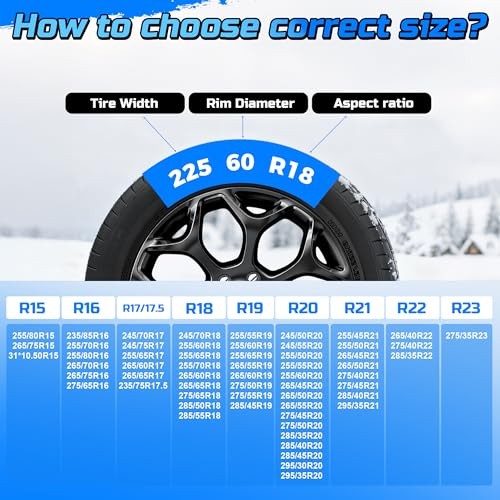 Automotive Tightening Snow Chains Tire Chains for Tire Set of 2 With 1150 Large - Image 2