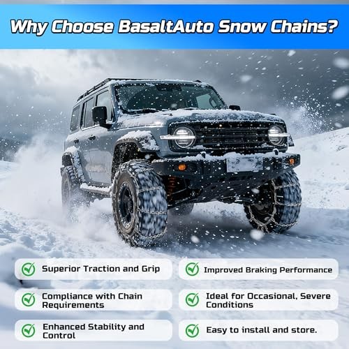 Automotive Tightening Snow Chains Tire Chains for Tire Set of 2 With 1150 Large - Image 5