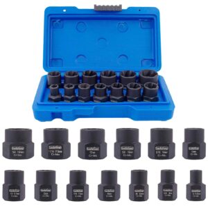 Kit PRO 13 Dados Impacto Extractores Tuercas Pernos Barridos Taller Auto 3/8"