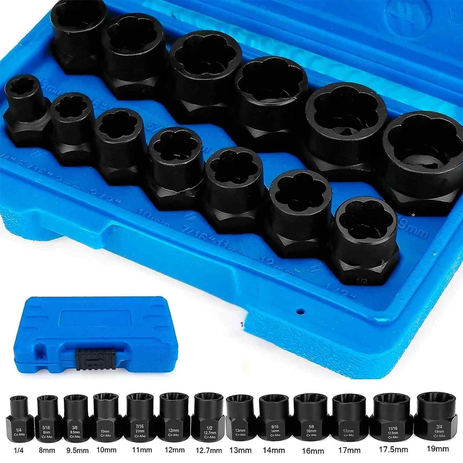 Kit PRO 13 Dados Impacto Extractores Tuercas Pernos Barridos Taller Auto 3/8" - Image 5