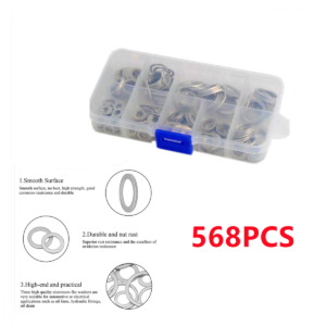 568Pcs Automotive Metric Oil Drain Plug Aluminum Flat Washer Assortment Kit