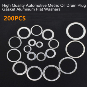 200Pcs Automotive Metric Oil Drain Plug Aluminum Flat Washer Assortment Kit