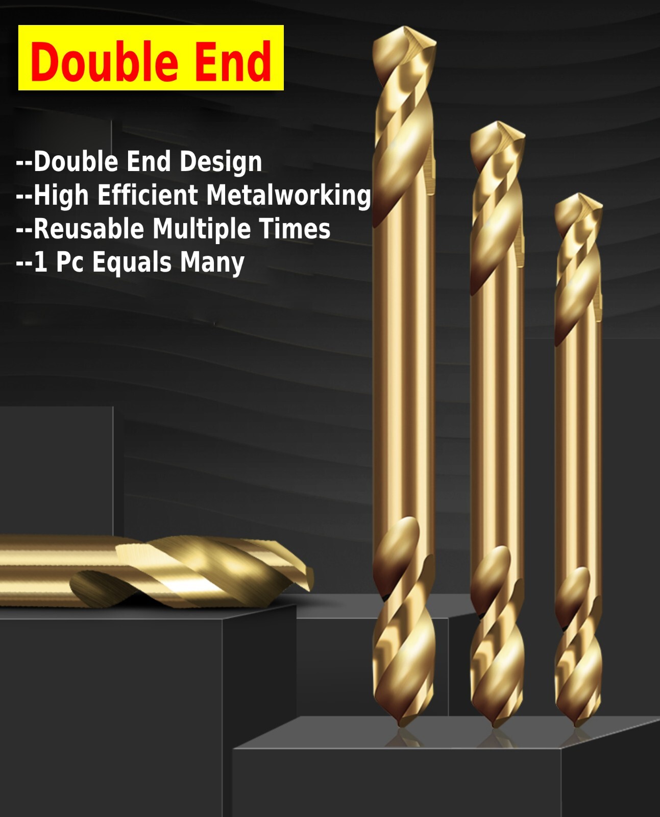 20Pcs Double End Cobalt Drill Bit Stubby Metalworking HSS M35 Drill Steel Metal - Image 4