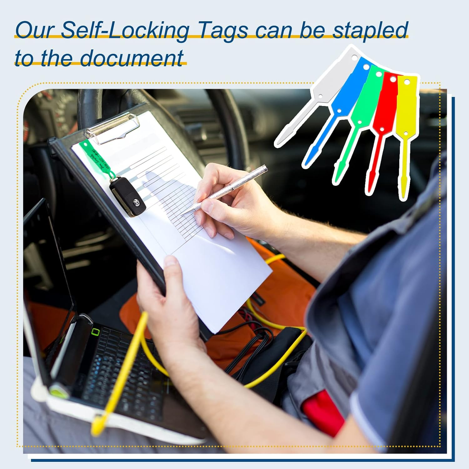 1000 Self-Lock Arrow ID Key Tags for Automotive, Office, Car Parts, Key Rings (4 - Image 5