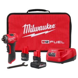 Milwaukee M12 FUEL 1/4" Right Angle Die Grinder Kit 3485-22 w/ 2 Batteries