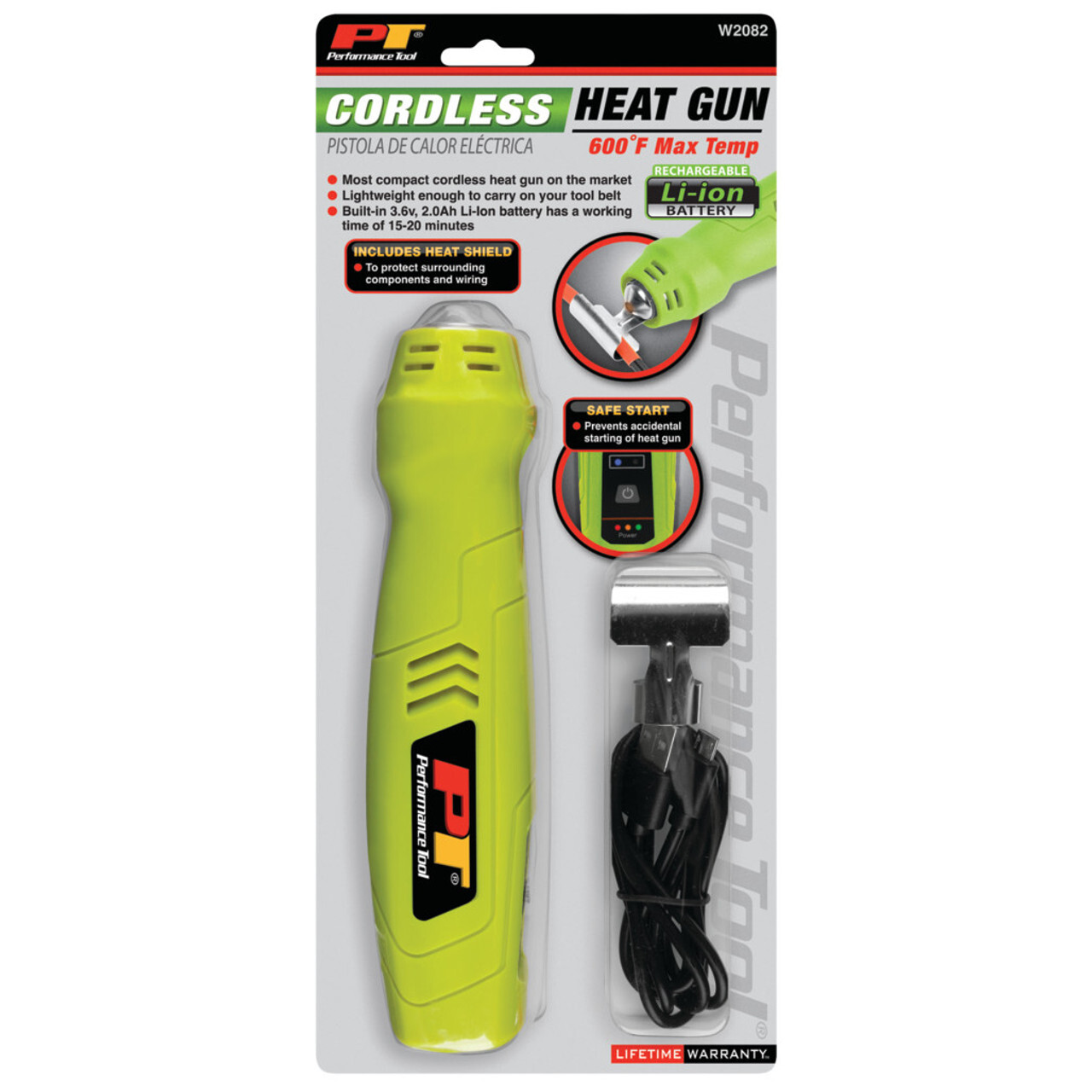 Performance Tool Compact Rechargeable Li-Ion Cordless Heat Gun W2082