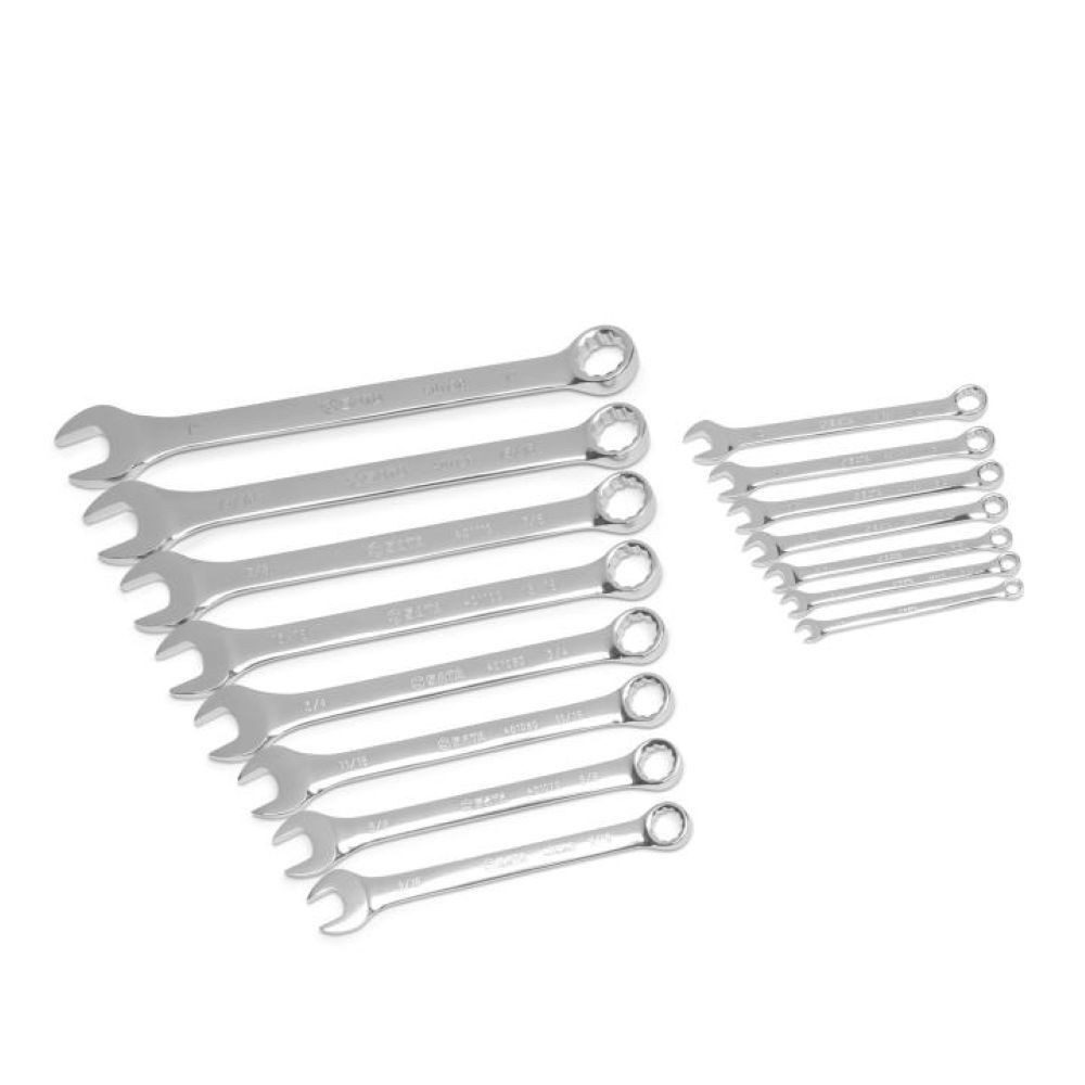 15Pc SAE Combination Wrench Set w/ Rack Nut Bolt Tightening Automotive Hand Tool - Image 2