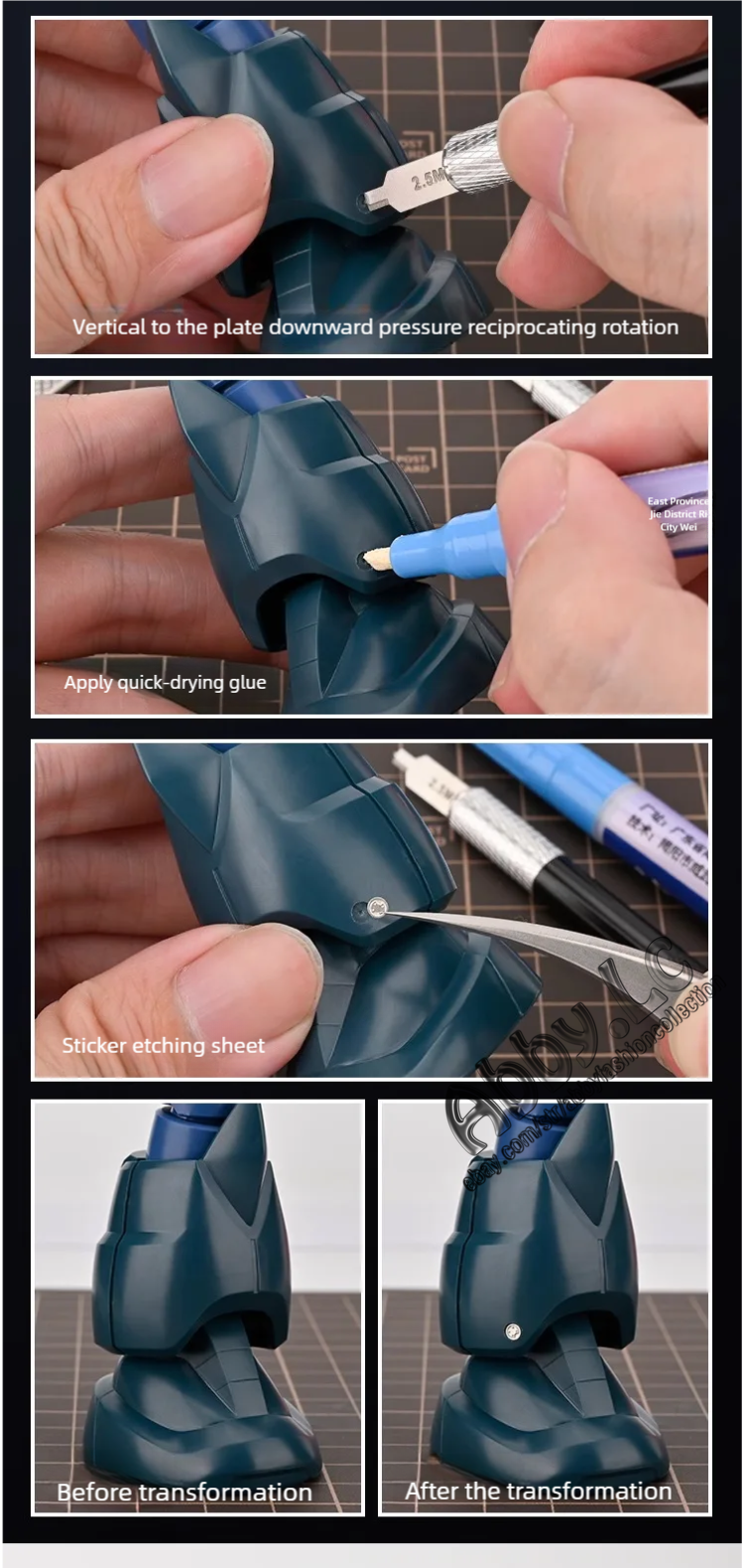 for Plastic Model Flat Bottomed Round Hole Rivet Maker Center Drills with Handle - Image 5