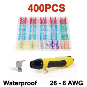 400PCS Solder Seal Wire Connectors with Heat Gun Solder Stick Wire Connectors