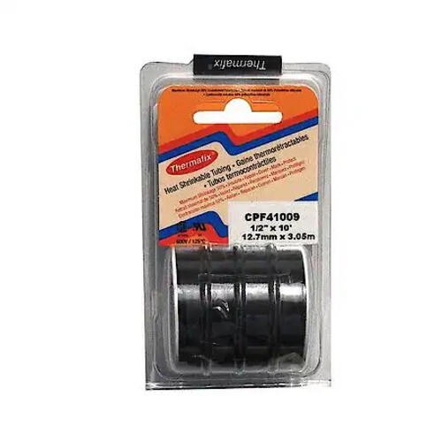 Thermafix 1/2x10 Black Heat Shrink Tubing, Polyolefin, Automotive Spool