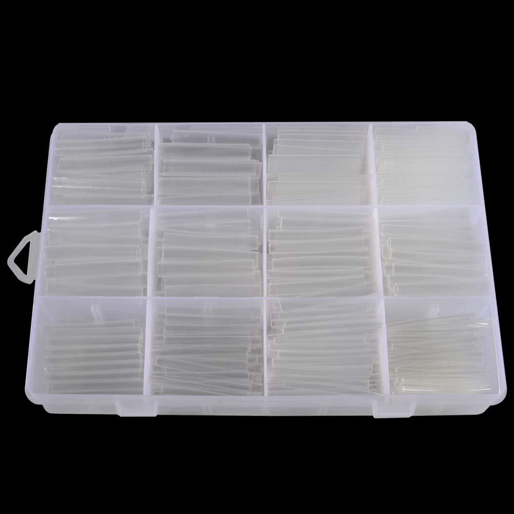 625 Pcs White Automotive Electrical Heat Shrink Tubing Assortment Kit with Case
