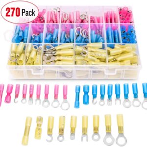 270PCS Heat Shrink Wire connector Kit Waterproof Marine Automotive Butt Splice