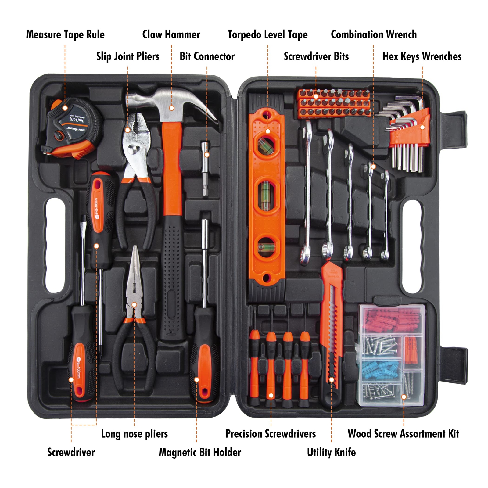 CARTMAN Tool Set General Hand Tool Kit with Plastic Toolbox Storage Case - Image 2